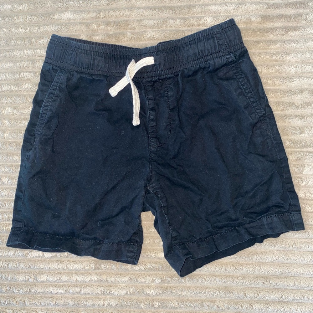 Old Navy Boys Black Cotton Drawstring Shorts Size S (6/7) 🖤👖